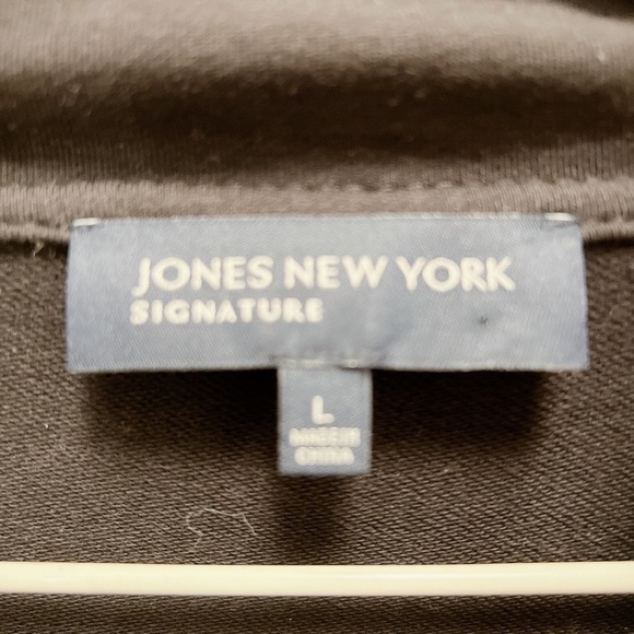 Jones NEW YORK | Black Jacket with White Piping Size Large - Picture 2 of 3
